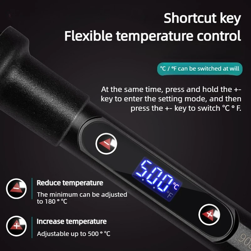 908V80W Electric Soldering Iron Portable Digital Display Soldering Iron Adjustable Temperature Computer Mobile Phone Repair Tool