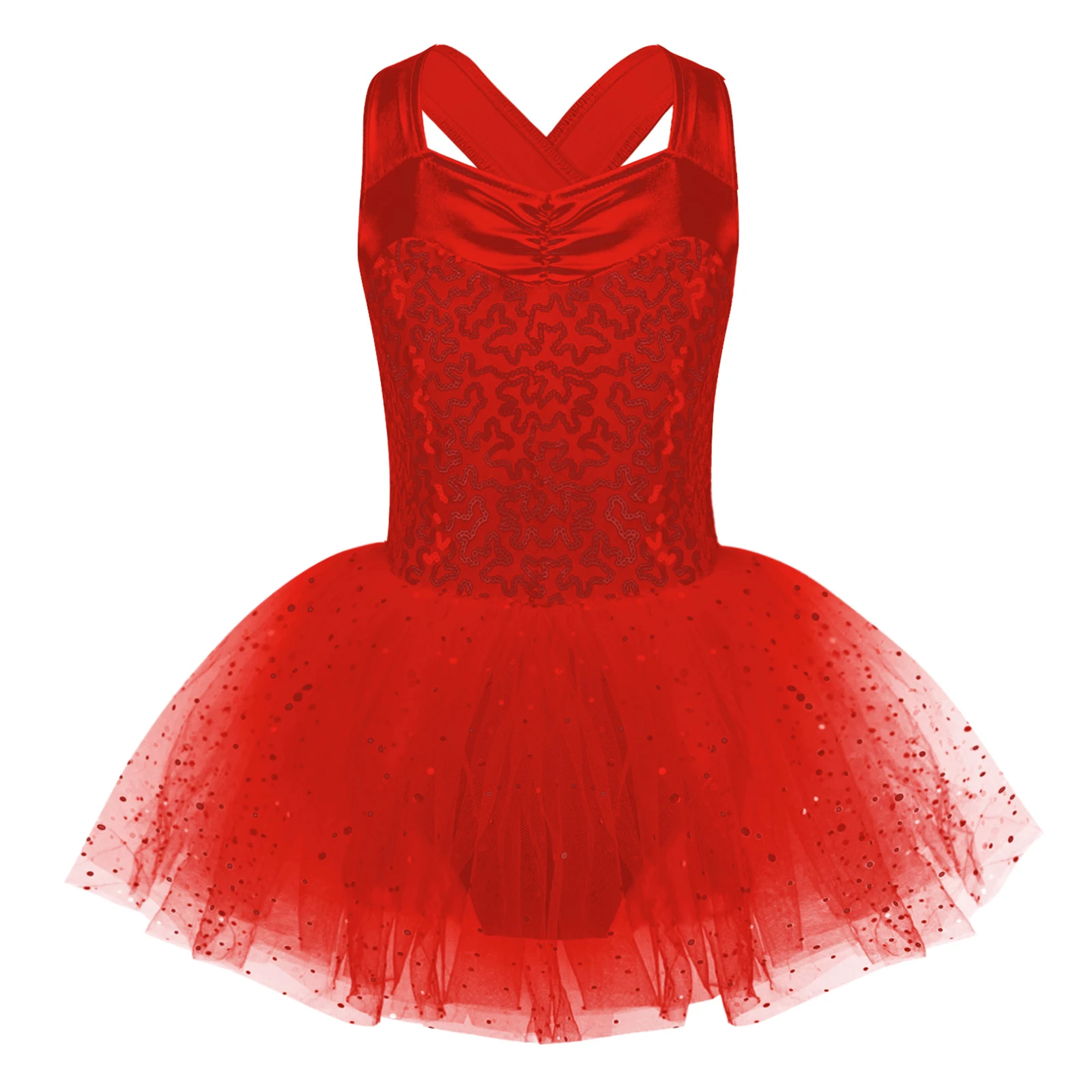 Kids Girls Ballet Dress Glitter paillettes Dance Tutu gonna ginnastica body Ballerina Dancewear bambini che eseguono costumi