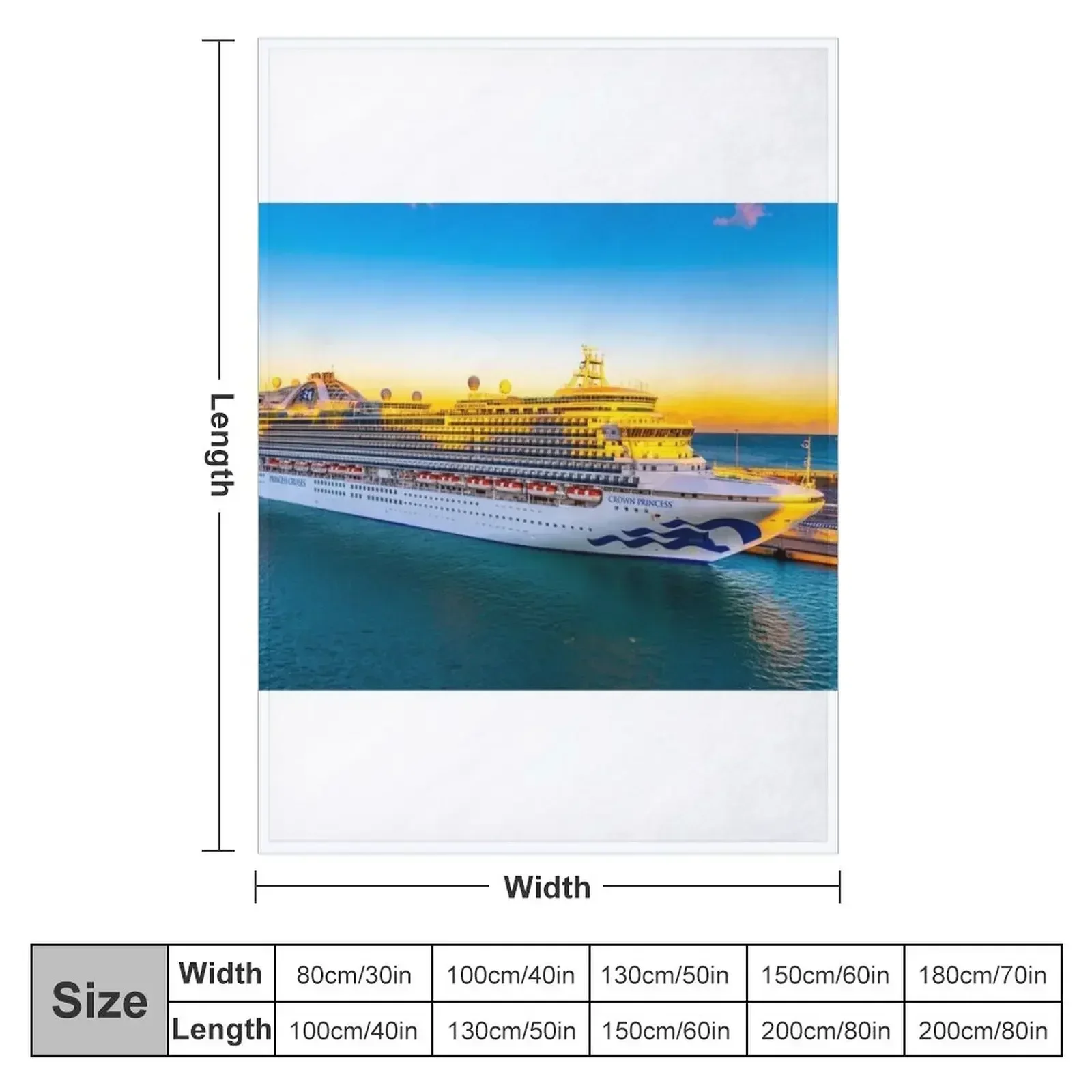 Crown Princess Cruise Ship of Princess Cruises Cruise Line Throw Blanket Retros Luxury Thicken Bed covers Soft Beds Blankets