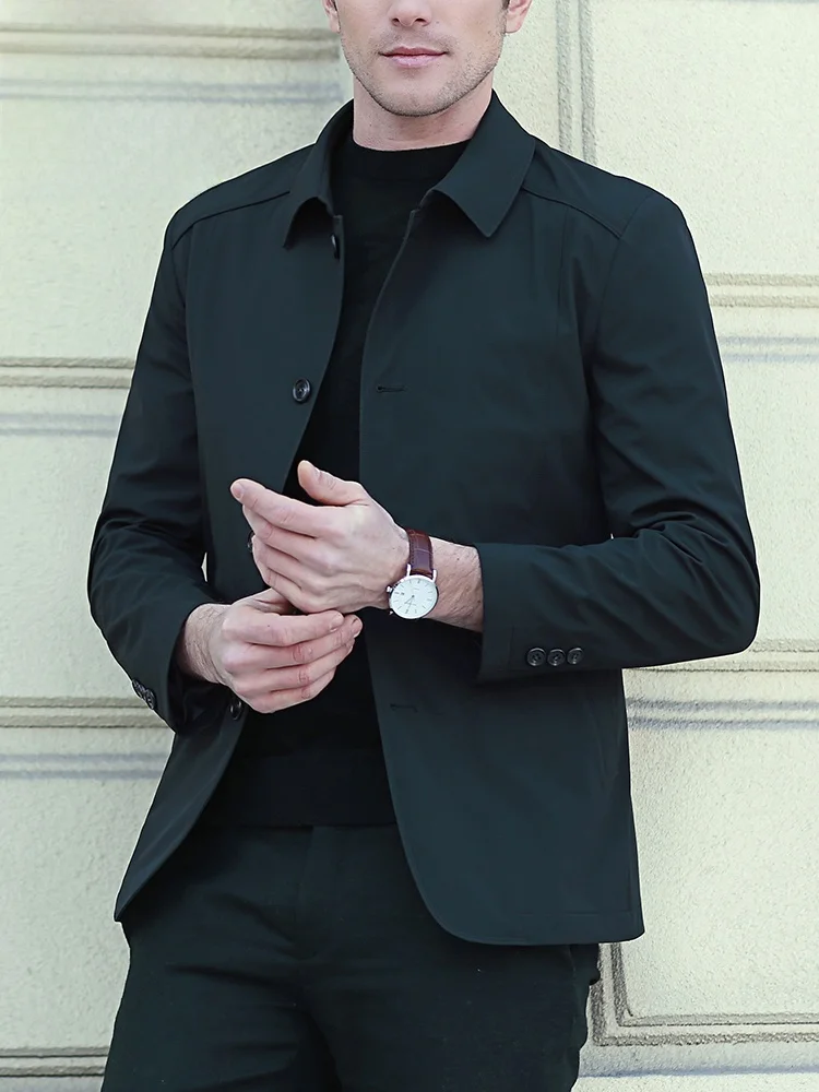 

Pierre Cardin Men's Casual Cotton Jaet Collared Dad Clothes Middle-aged And ly Spring Autumn New Sle Stand Fit