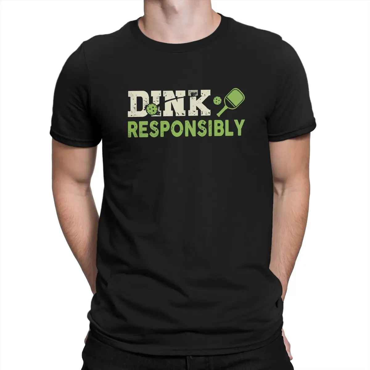 Dink Responsibly Pickleball TTA Tshirt Homme Men's Streetwear Blusas Polyester T Shirt For Men