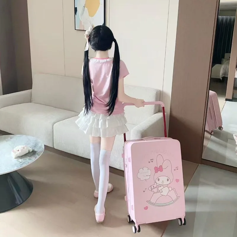 

Kawaii My Melody Sanrio Student Cute Cartoon Large Capacity Suitcase Travel Suitcase Storage Box Christmas Gifts for Kids
