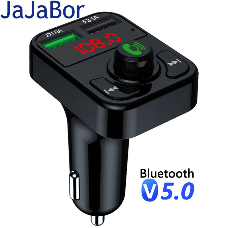 

JaJaBor FM Transmitter Car Audio Receiver MP3 Player Dual USB Car Charger Wireless Handsfree FM Transmitt Bluetooth 5.0 Car