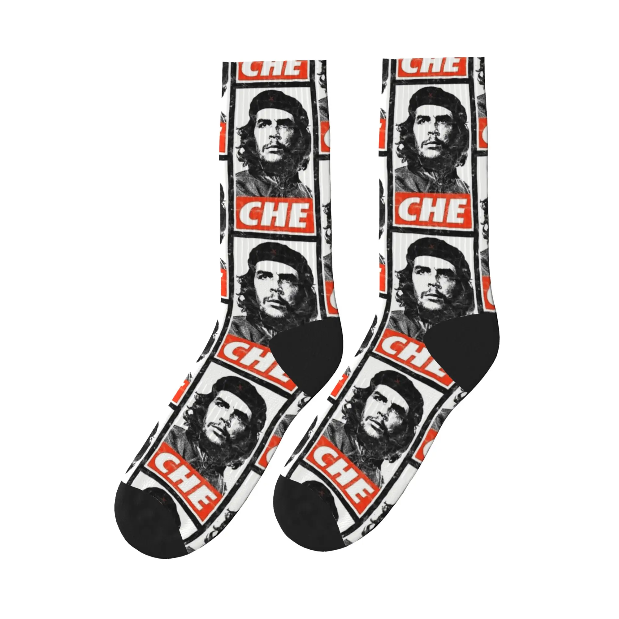 Che Guevara White Worn Look Socks  Graphic Stockings Non-Slip Men Socks Soft Breathable Autumn Novelty Outdoor Sports Socks