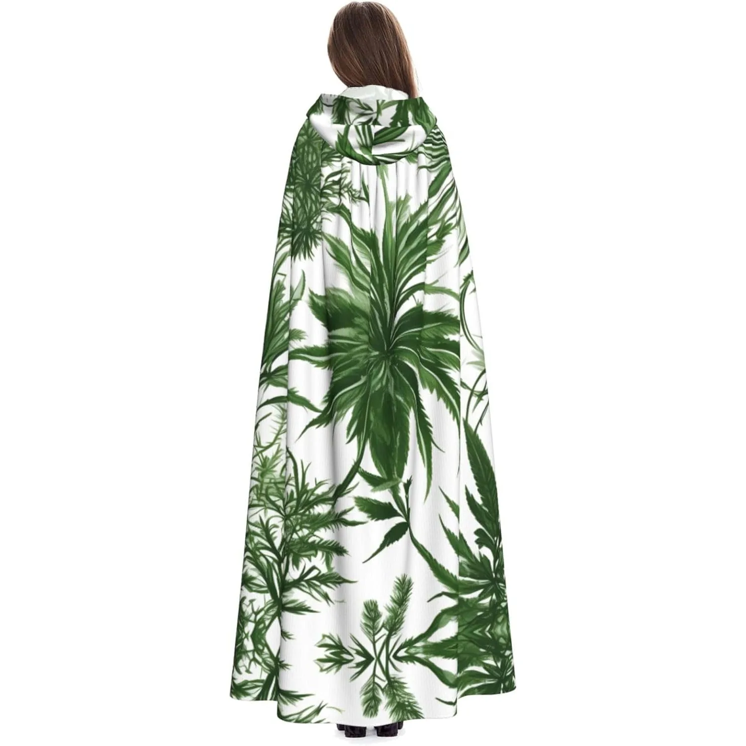 

Flowering Herbs and Herbaceous Plants print Adult Hooded Cape Carnival Festival Cape Cosplay Robe Costume party Gothic