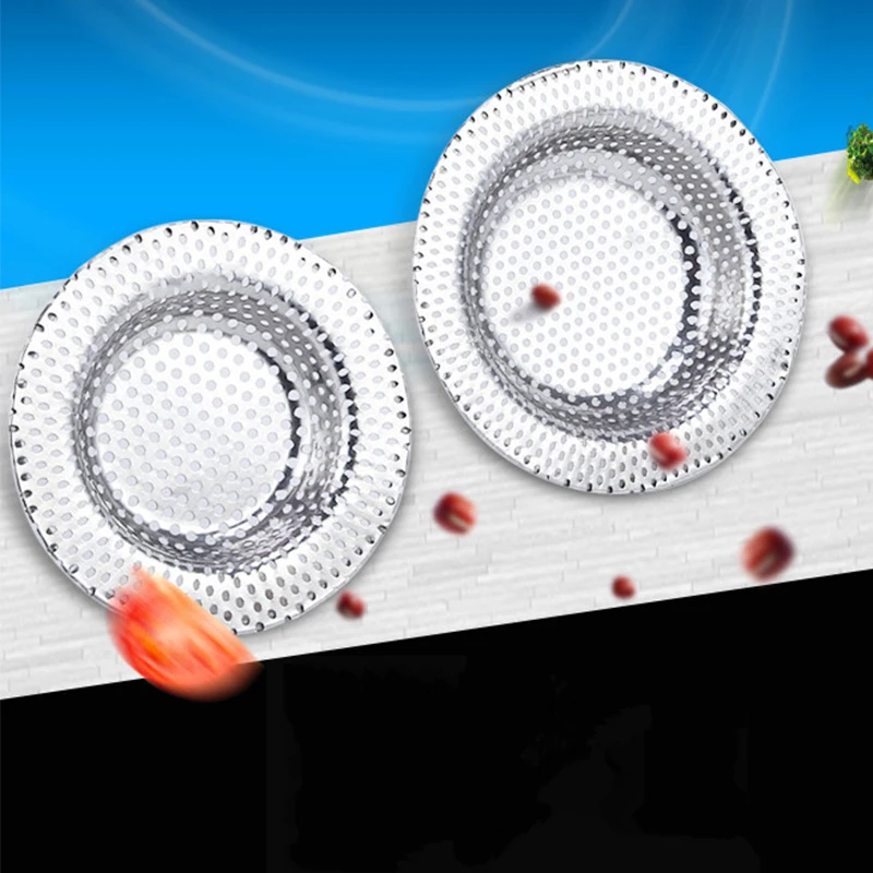 1PCS Kitchen Sink Filter Stainless Steel Mesh Sink Strainer Filter Bathroom Sink Strainer Drain Hole Filter Trap Waste Screen