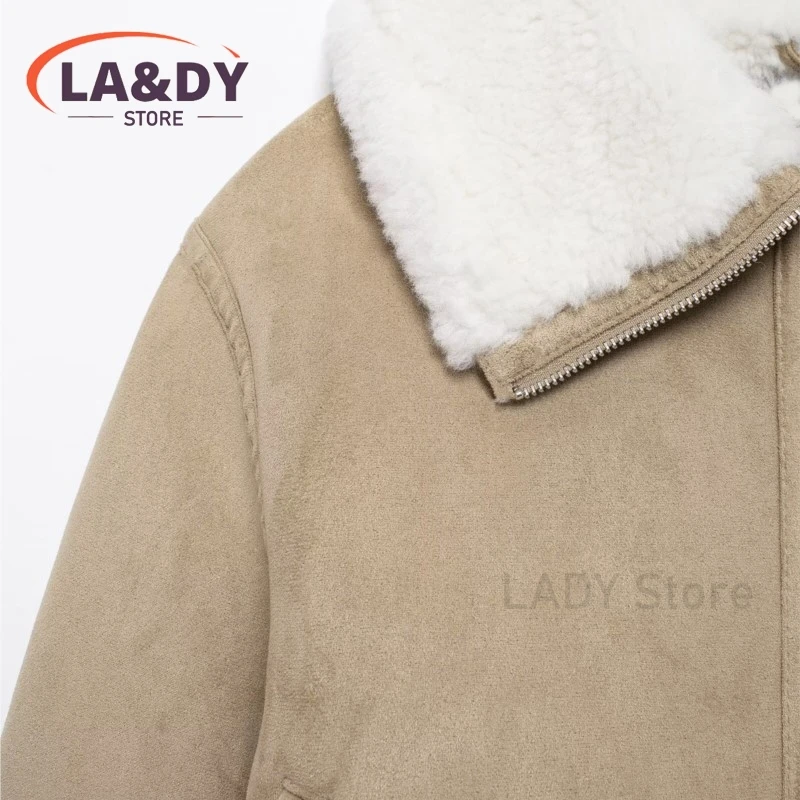 2024 New Autumn Winter Women Fashion Warm Jackets Coat Female Casual Solid Color Long Sleeve Pocket Zipper Tops Outerwear