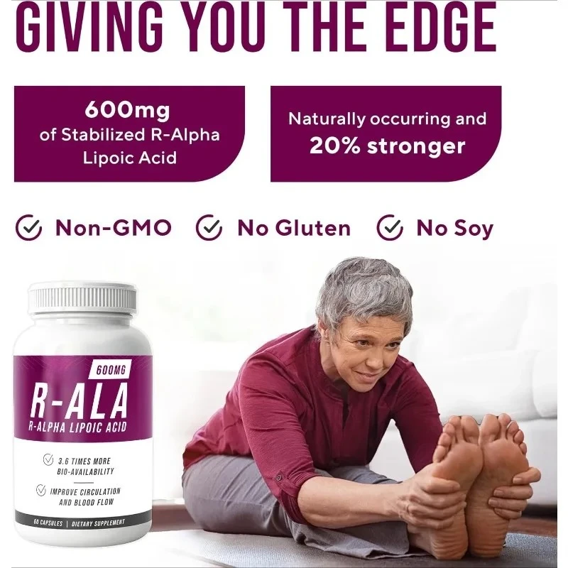 ALA Stable R α - Lipoic Acid 600mg Supplement, 60 capsules