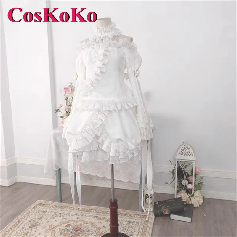 CosKoKo [Customized] Kirakishou Cosplay Anime Rozen Maiden Costume Gorgeous Sweet White Formal Dress Party Role Play Clothing