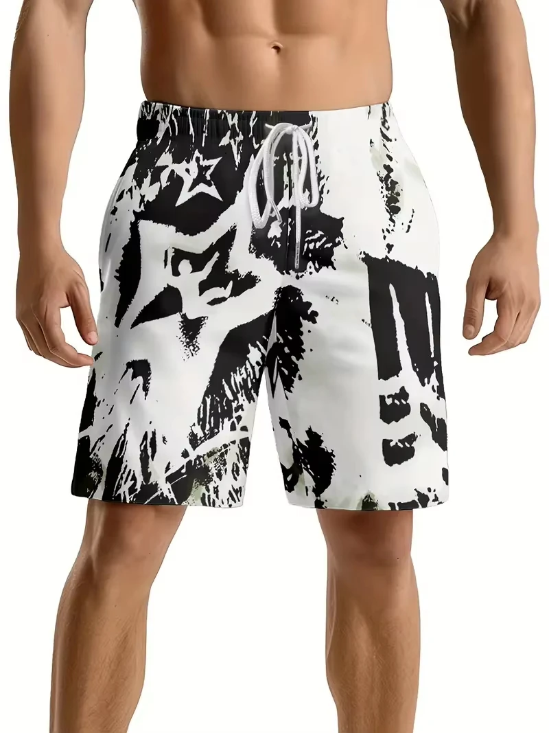 

2026 Hot-selling Summer New 3D Printed Men's Swimming Beach Shorts Breathable Fast-drying Casual Basketba Y2K