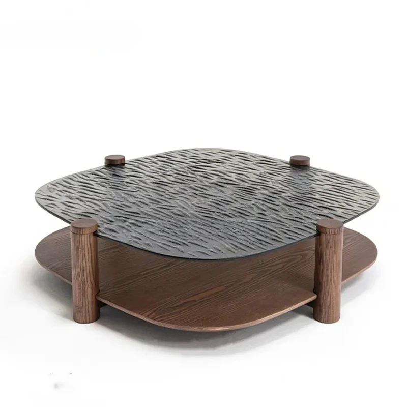 

Modern Simple Glass Coffee Table Ideal for Living Room Sleek Design Sturdy Structure Unique Pattern Versatile Use coffee table