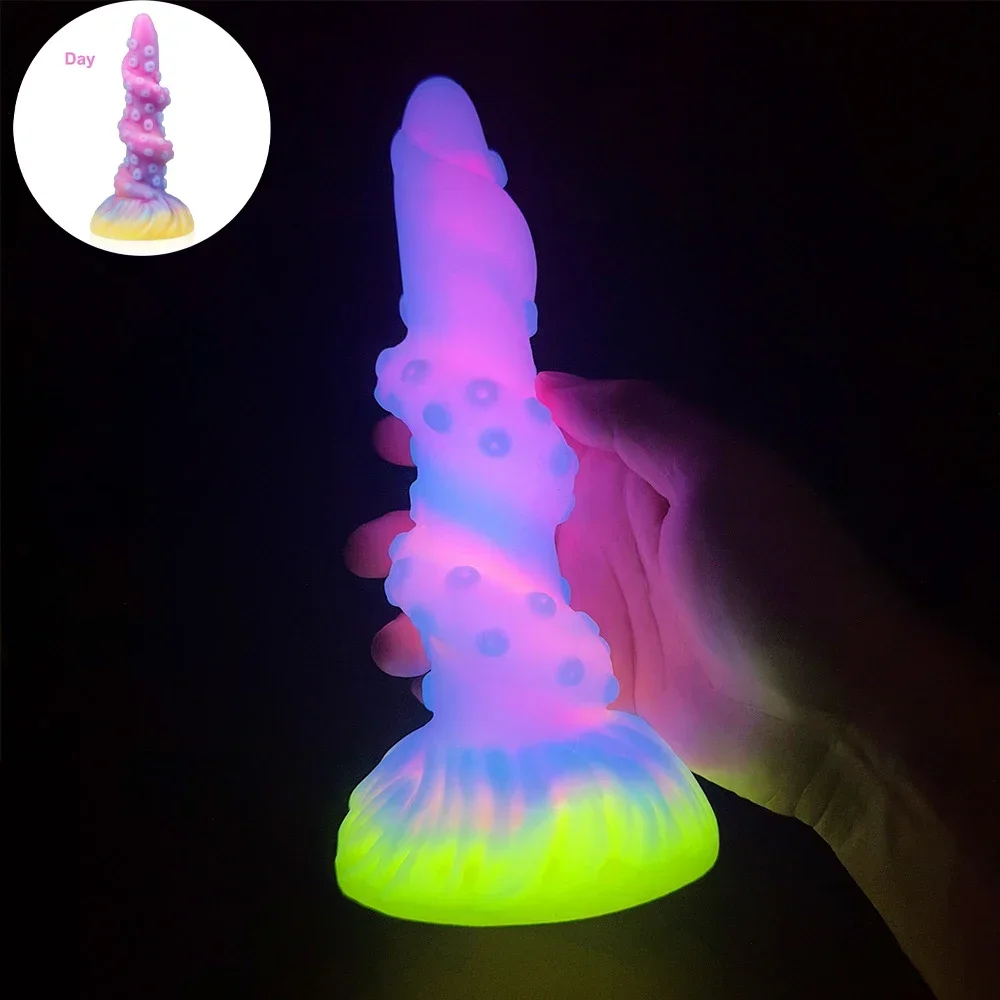 Colourful Luminescent Anal Toy Screw Anal Plug with Raised Dots Soft Women Masturbator Liquid Silicone Sex Toy Product for Adult