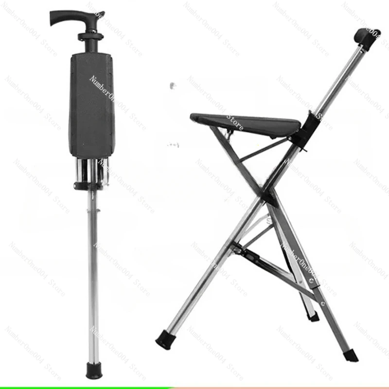 

Suitable ForNon-slip With Stool For The Elderly Trekking Pole Crutch Stool Crutch Chair Foldable Multi-functional