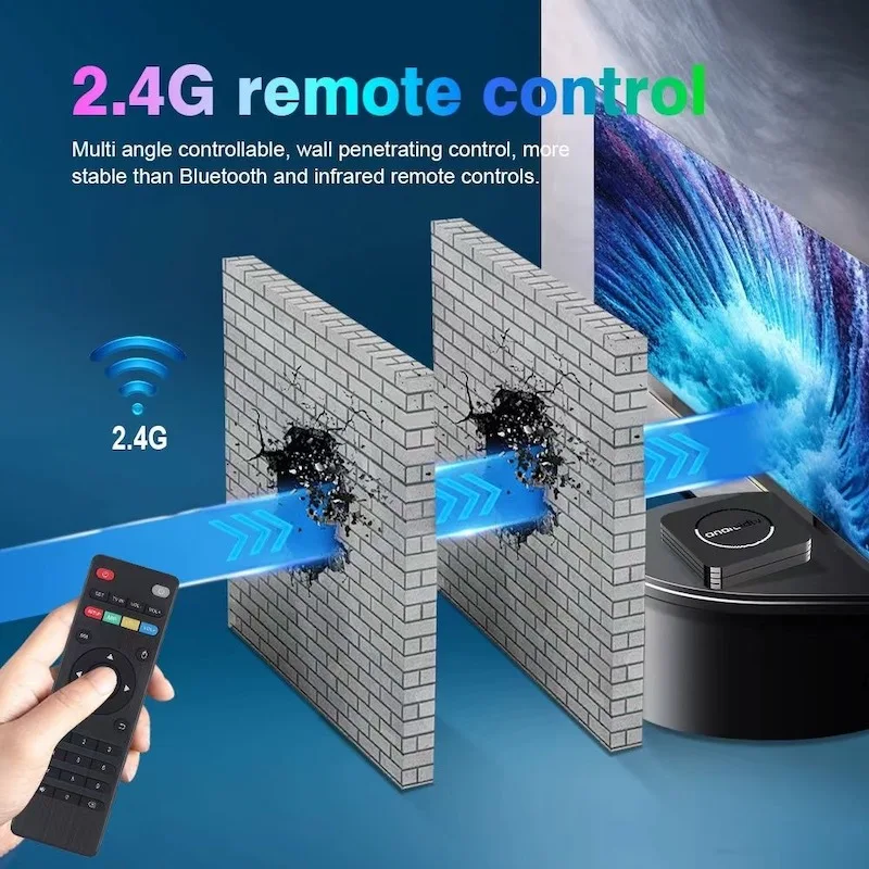 Q2 Smart TV Box Allwinner H3 Quad core Android 14.0 OS Media Player Support Wifi 2.4G 2GB 16GB Fast Set Top Box HD 8K Google