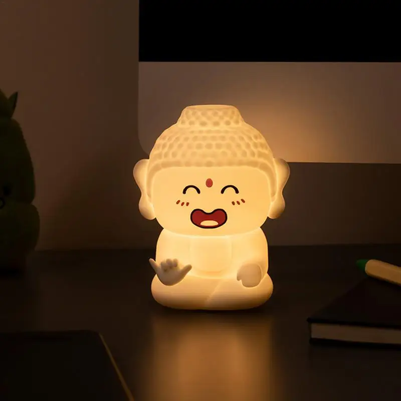 Buddha Statue Led Light Cute Lamps Led Cute Lamps 3 Colors Dimmable Lamps For Bedrooms Indoor Touch Night Lights Bedroom Bedside