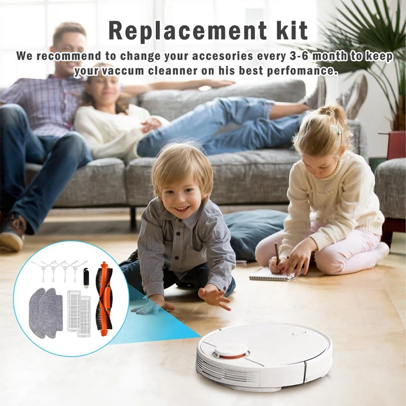 Akcesoria zamienne do Xiaomi Robot Vacuum-Mop 2S/3C / Mop P/Mop Pro / XMSTJQR2S / STYTJ02YM, filtry HEPA chusteczki