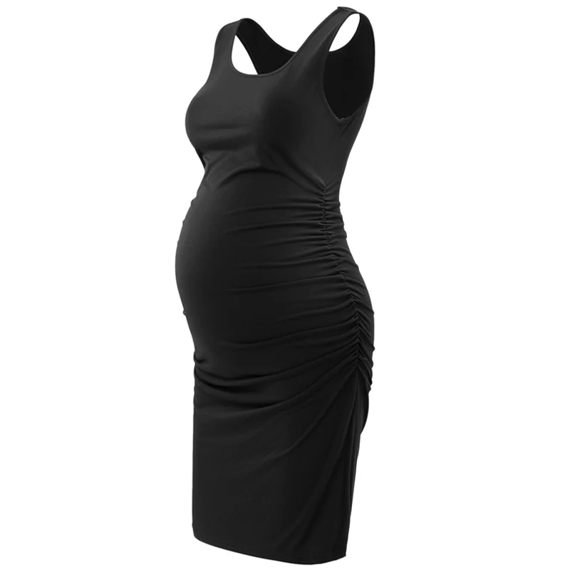 Maternity Dress Tank Sleeveless Basic Bodycon Sundresses For Photo Shoot Pregnancy Clothes