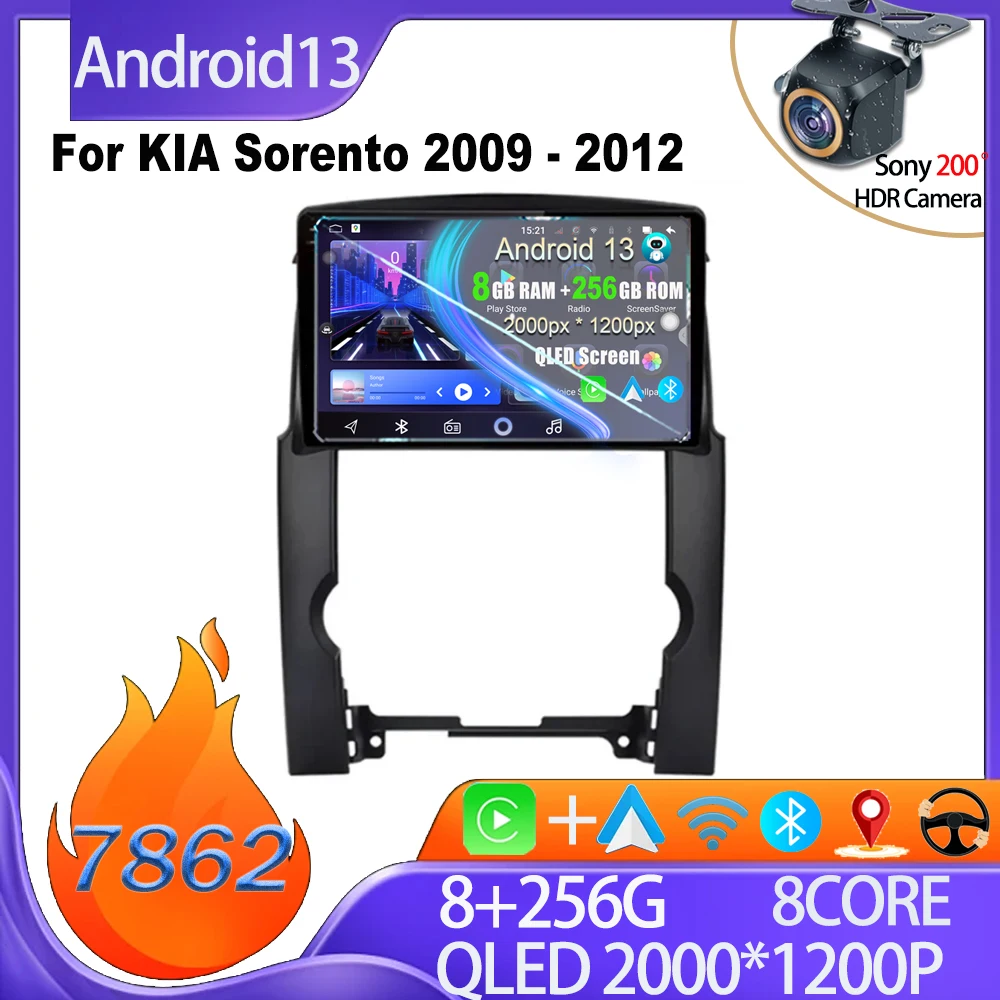 

Android 13 For KIA Sorento 2009 - 2012 Car Player GPS Navigation Auto Radio No 2din DVD Carplay Android Auto 8 Core Mirror Link