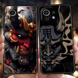 Phone Case Cover for Xiaomi Mi 15 14 13 12 11 Ultra 14T 13T 12T 11T 10T Pro Lite Shockproof Soft TPU Capas apan Samurai Oni Mask