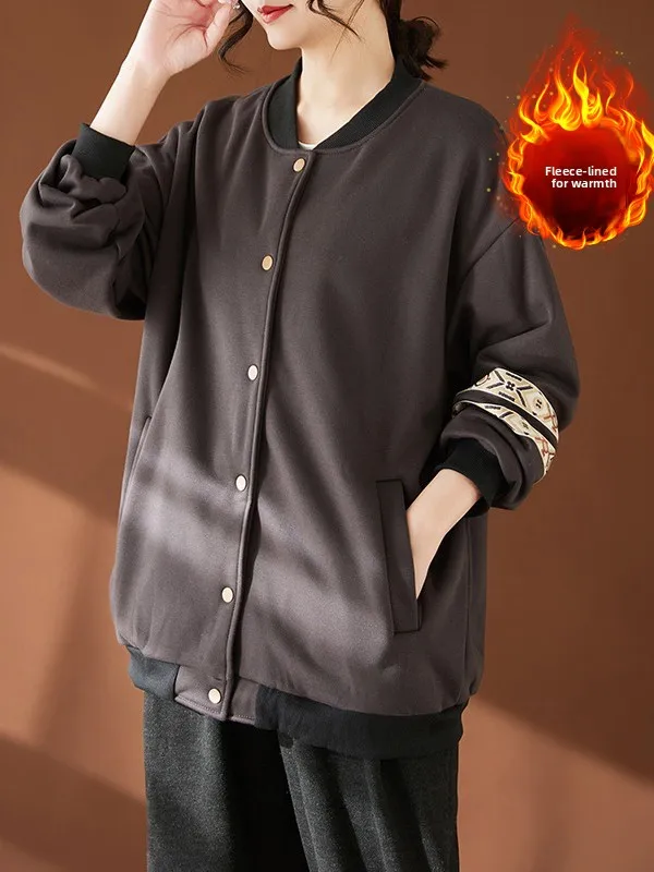 Thiened Fce Otoño Invierno mujer Jaet con banda Sve Retro creativo largo Sve cuello alto cárdigan abierto abrigo