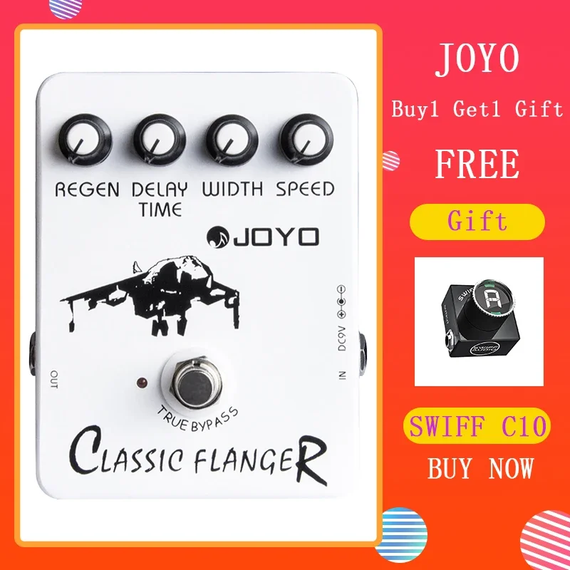 

JOYO JF-07 Classic Metallic Flanger Guitar Effect Pedal Phase and Chorus Tone Guitar Pedal True Bypass Guitar Parts & Accessory