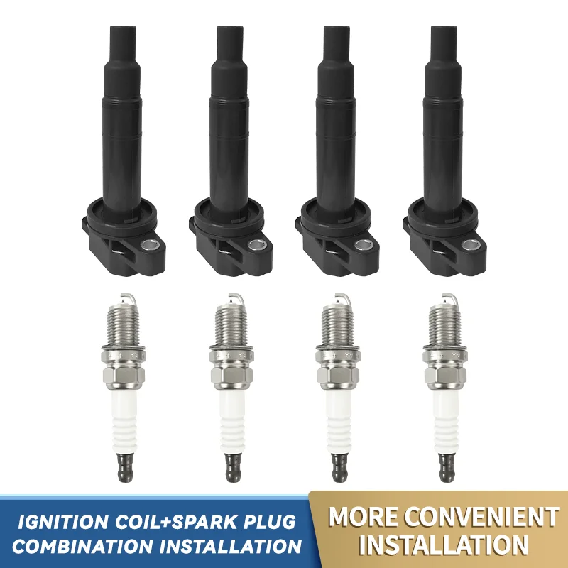

4PCS Ignition Coils 9091902240 9091902265 0986AG0502 UF316 Iridium Spark Plugs Suitable For Toyota For Prius For Vios For Yaris