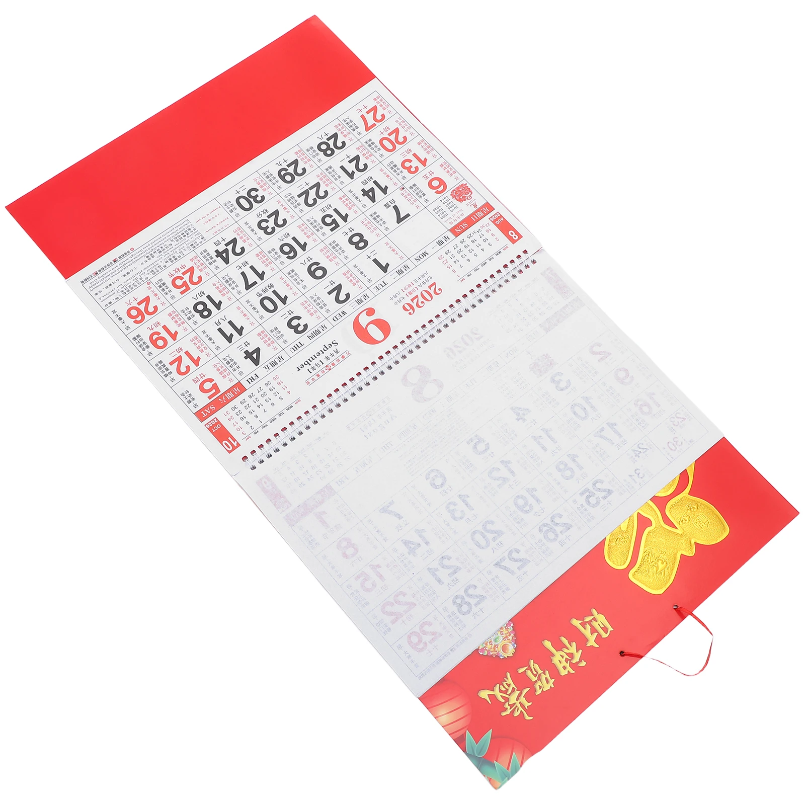 

Настенный календарь на 2026 год с изображением луны и лошади, 2 шт., ежемесячный, с ярким китайским праздничным дизайном, для офиса и дома