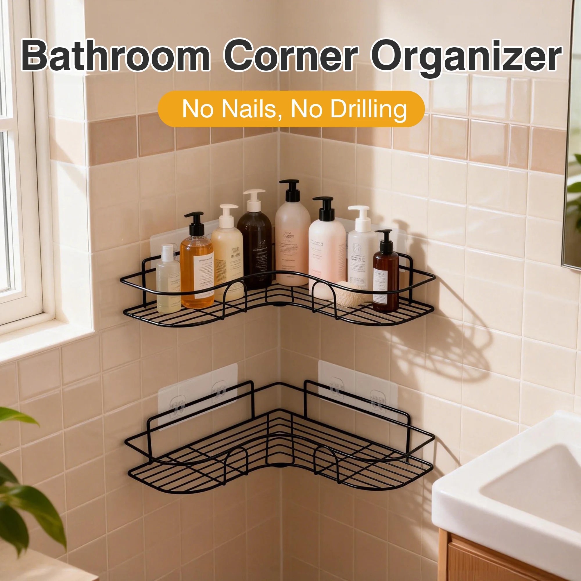 Triangle shelf, no-drill bathroom shelf, triangle stand, washbasin shelf, triangle shelf, no-drill