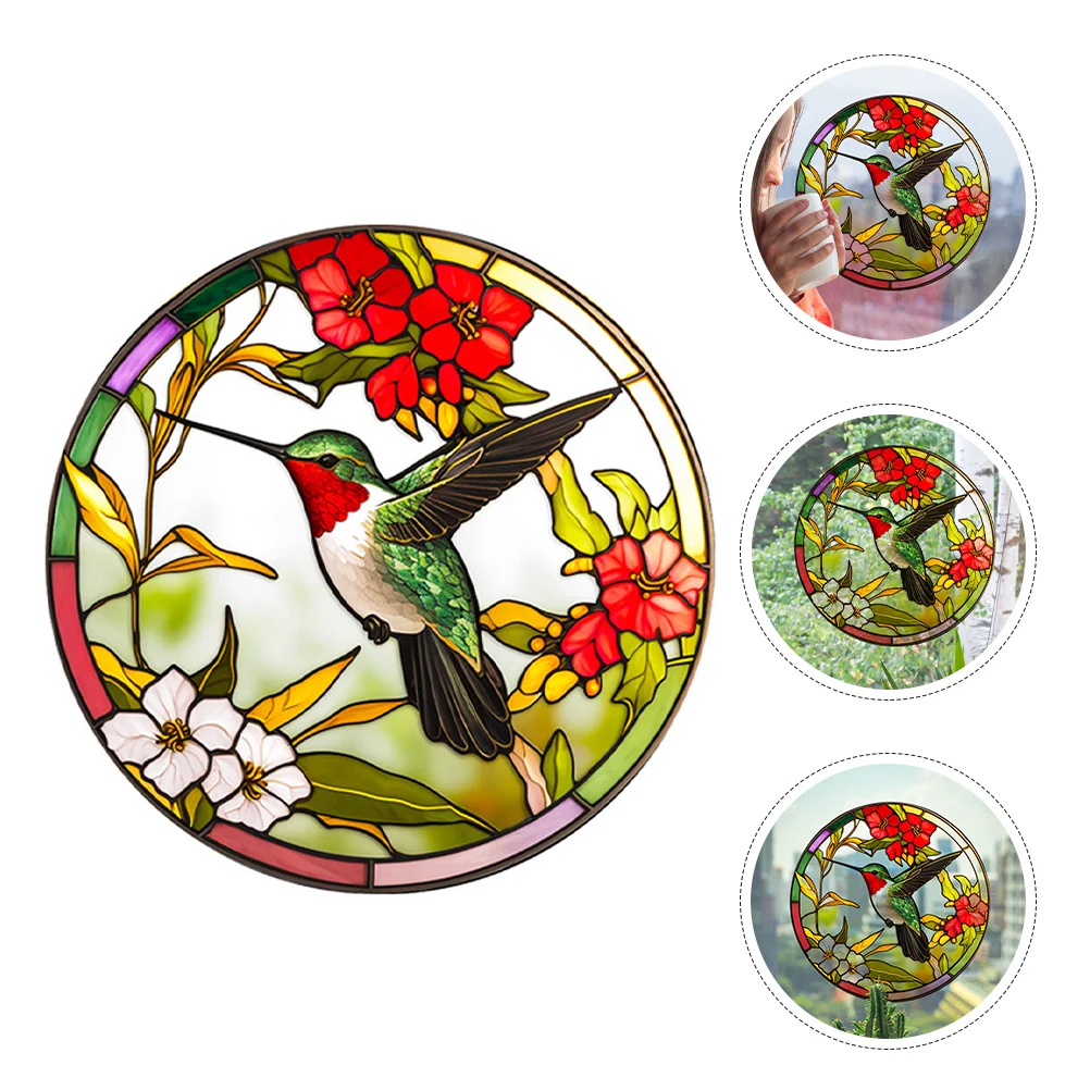 Bird Static Clings Window Sticker Hummingbird Anti-bird Decoration Applied Films Removable Decals Plastic Anti-collision Pvc