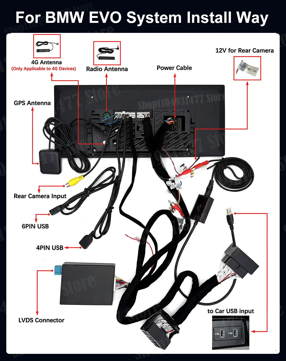 Carplay DSP Android 16 für BMW X1 F48 2016 - 2022 NBT EVO System Navigation GPS Auto-Video-Multimedia-Player WiFi+4G Split-Screen – Detail 22