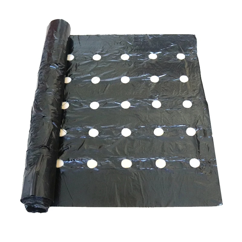 5Holes Black Mulch Film Gardening Flower Vegetable Seedling Plants Plastic Perforated PE Film Mulching Membrane