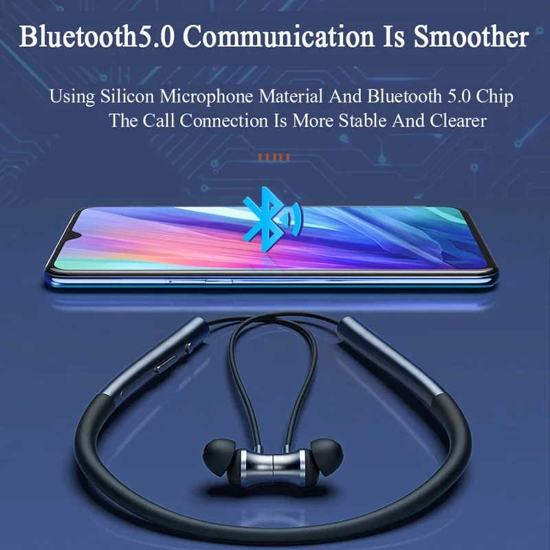 Wireless Headphones Neckband Bluetooth Earphone With Microphone Long Use Time For Sports Headset Use Noise Cancellin Magnetic