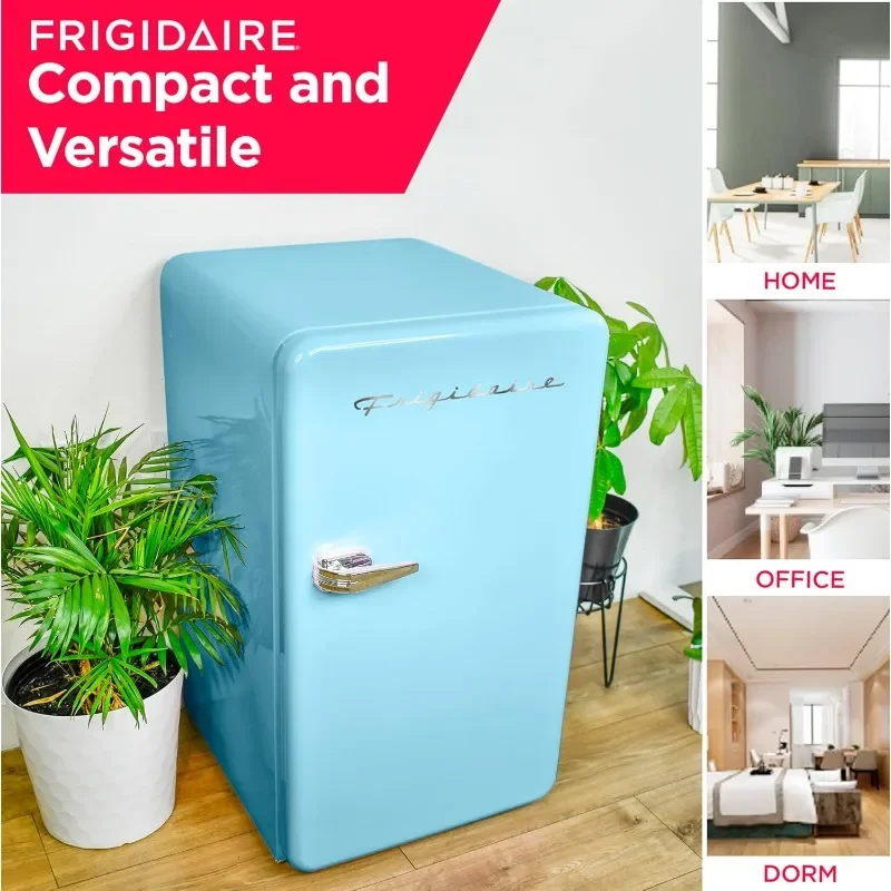 FRIGIDAIRE EFR372-BLUE Mini geladeira premium de canto arredondado compacto retrô azul de 3,2 pés cúbicos