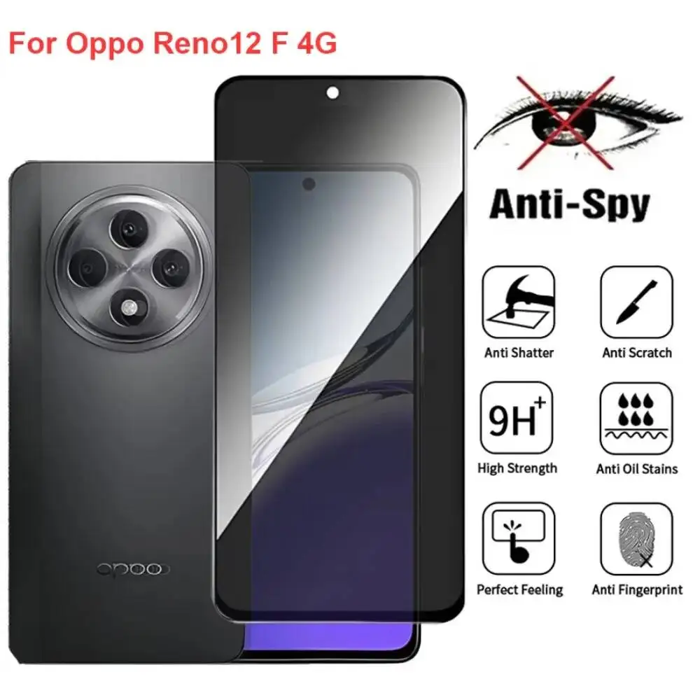 

Reno12 F CPH2637 Anti Spy Privacy Tempered Glass Screen Protector Compatible For Oppo Reno12f 5G Phone Film