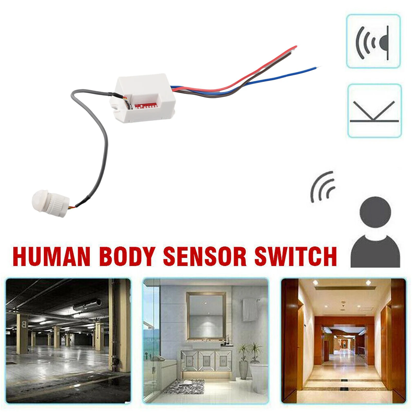 360° Mini Recessed PIR Ceiling Occupancy Motion Sensor Detector Light Switch PIR Sensor Detector For Home Decor Accessory