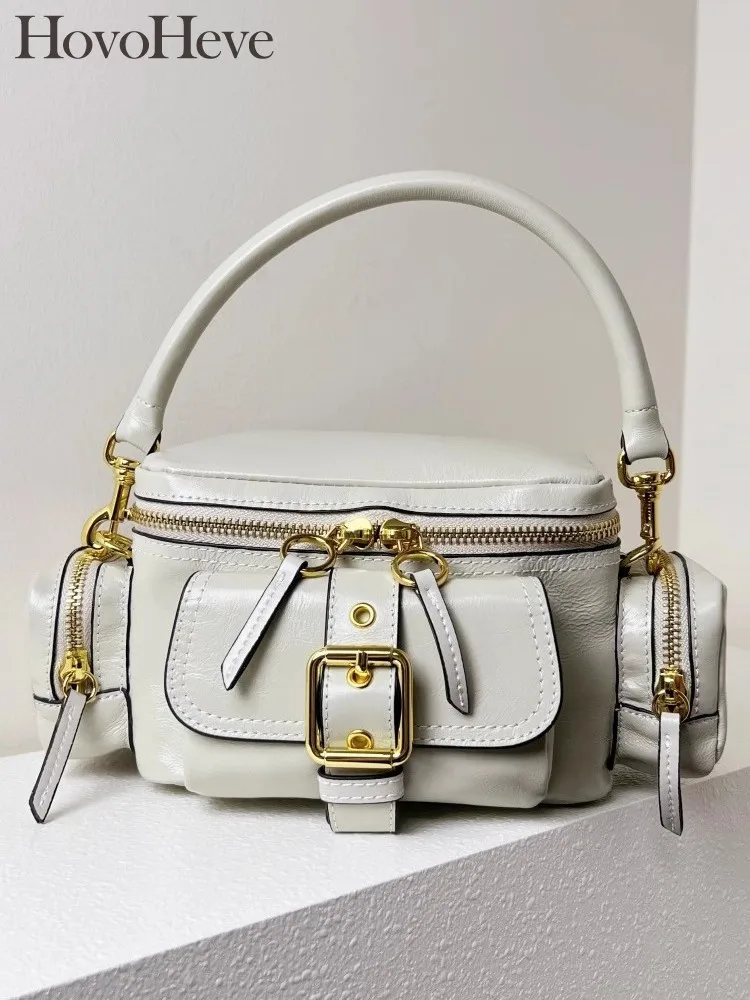 

Retro Designer Vintage Genuine Leather Women Bag Casual Tote Handbag Office Ladies Messenger Bag Versatile Crossbody Bags