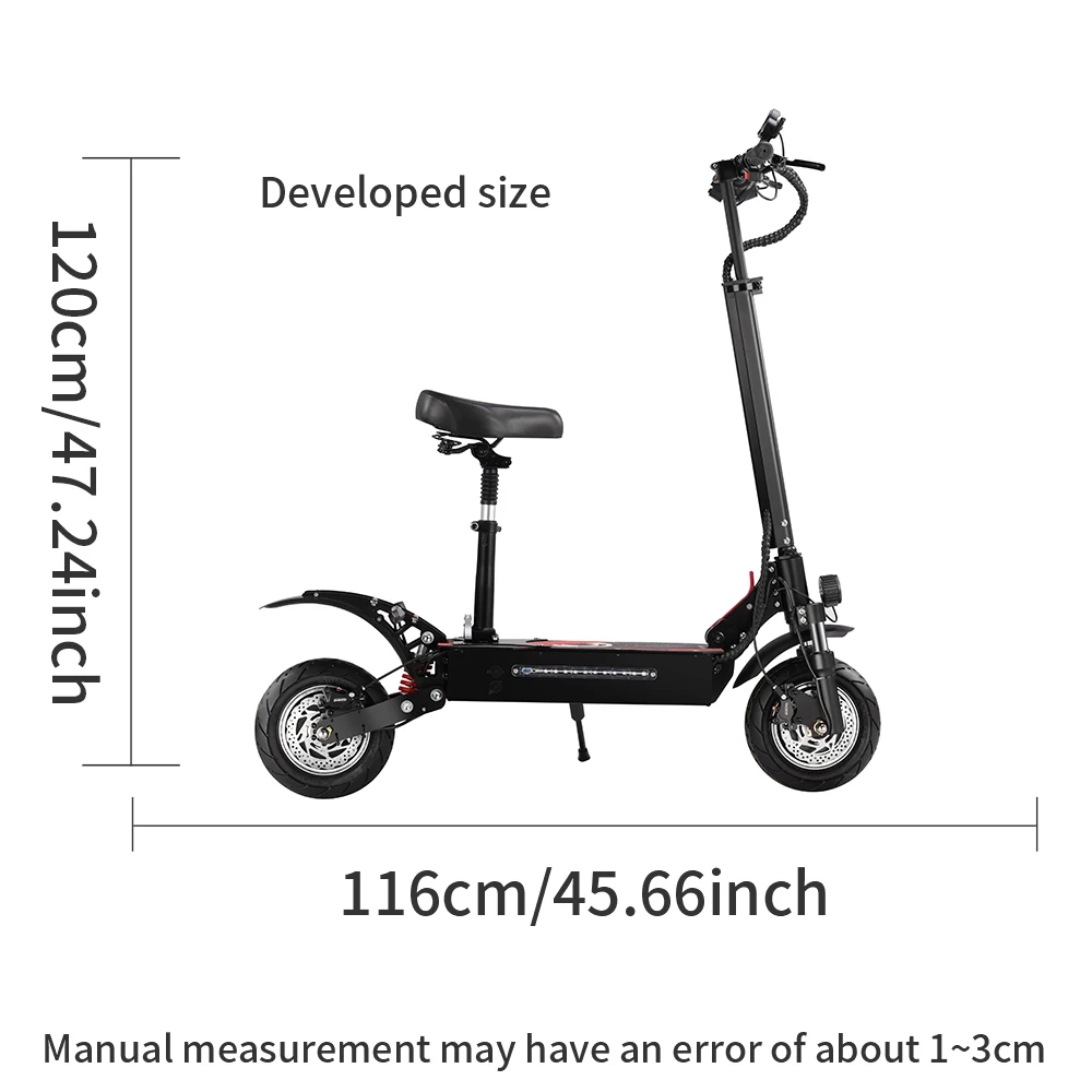 2 * 1600W Dual Motor Adult Foldable Commuting Electric Scooter 52V 19AH All Terrain Tire Electric Scooter Folding  E-Scooter