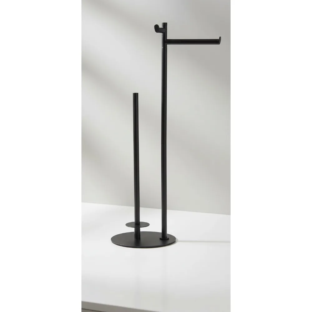 

Freestanding Toilet Paper Holder Stand, Matte Black Heavy Base, Holds 5 Rolls, Rustproof Stainless Steel for Modern Bathrooms
