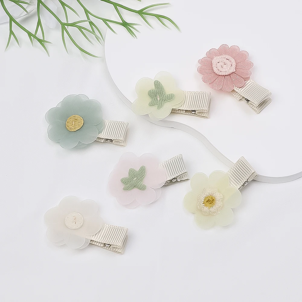 Pinces à cheveux florales mignonnes pour nouveau-né, barrettes pour enfants, accessoires pour tout-petits, épingles à cheveux pour bébé fille,