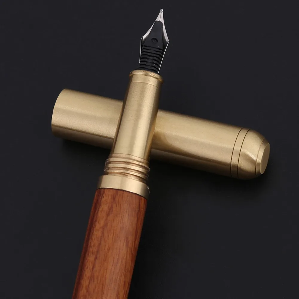 Stationery Wooden Pen 0.7mm Nib Rose Wood/Wenge/Black Wood Fountain Pen 15*1.3cm High Grade Business Pen Calligraphy