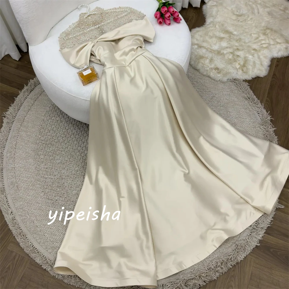 Vestido de fiesta elegante con cuello alto para mujer, lentejuelas/lentejuelas, faldas hasta el suelo de tul, vestido de noche Charmeuse