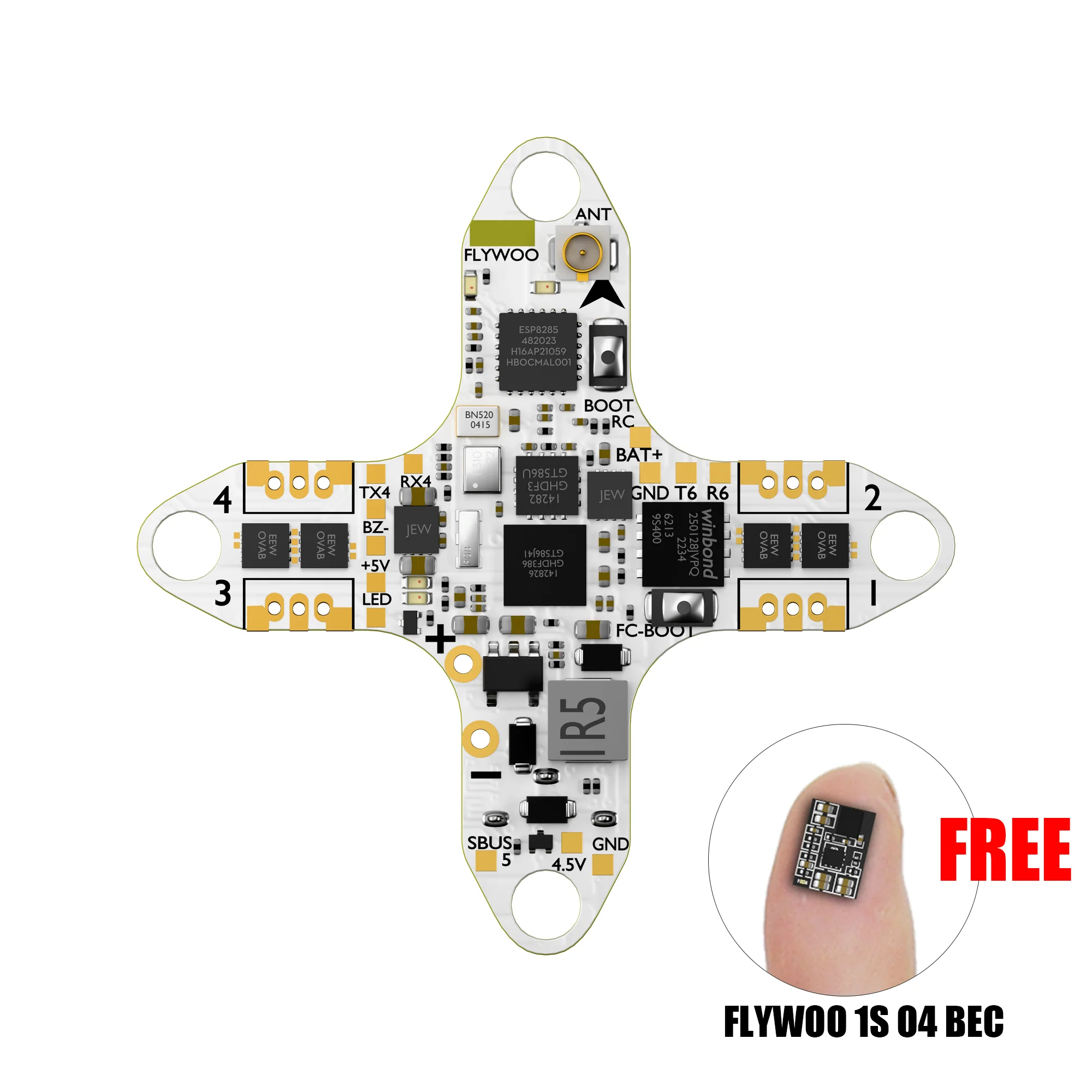 

Flywoo GOKU F405 HD 1S 5A AIO FC 2,6 г для Micro HD FPV Drone RC Tools