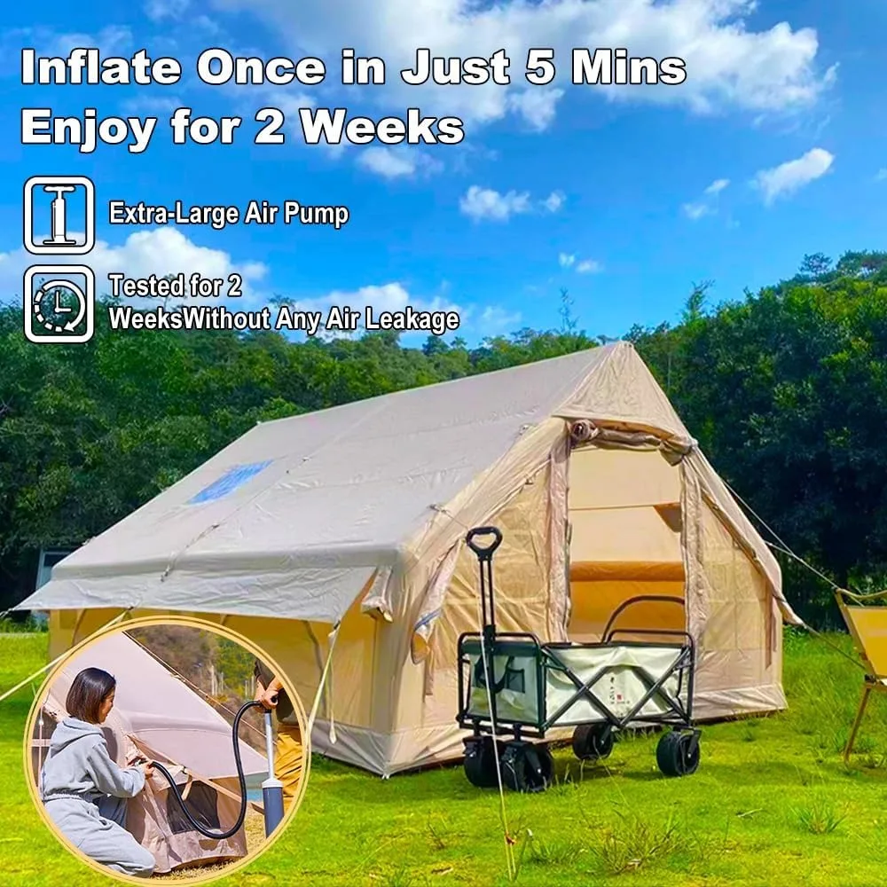 8-10 Person Inflatable Tents for Camping,129 Square Large Inflatable Camping Tent with Hand Pump,Inflatable Tent