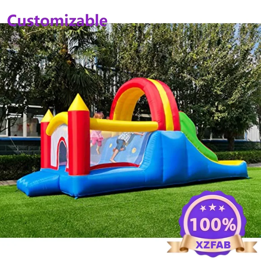 Factory Direct 2026 Top RatedHuaKastro 16x7.2FT Inflatable Bounce House with 2 Racing Slides Large Climbing Wall 3 in 1 Inflatab