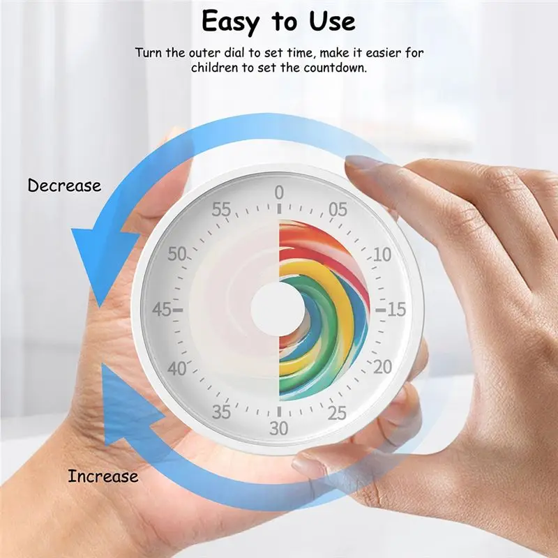 Y51A-Visual Classroom Timer For Kids - Desk 60 Minutes Countdown Timers For Teachers And Students Easy Rotating And Reading