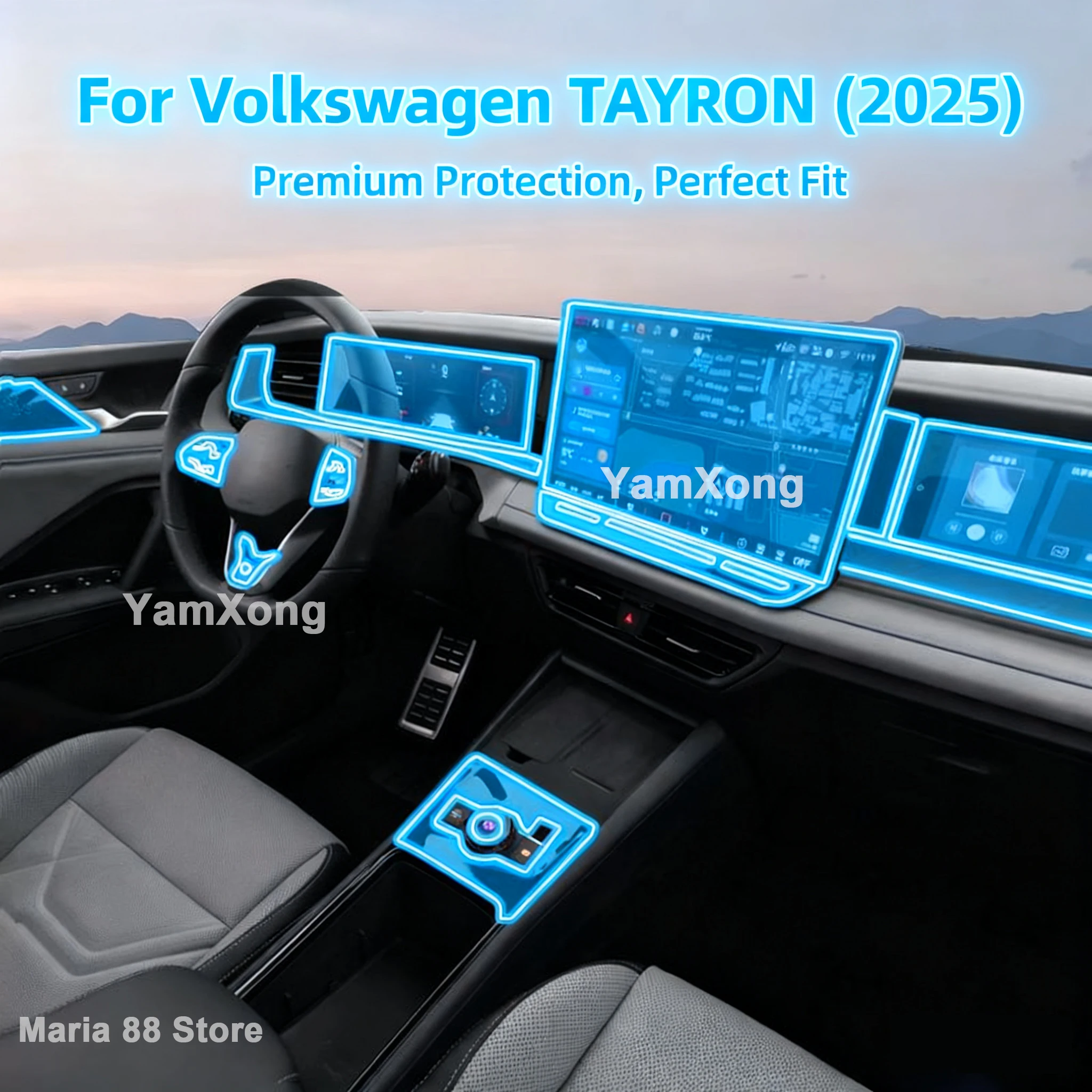 

Car Interior Screen Protector HD Clear Anti-Scratch Film For Volkswagen TAYRON (2025) Touchscreen Navigation Radio Dashboard