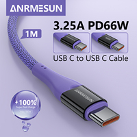 ANRMESUN 66W USB C to USB C Charging Cable for MacBook MateBook Samsung Galaxy S9 PD 66W 3.25A Fast Charging USB Type C Cable