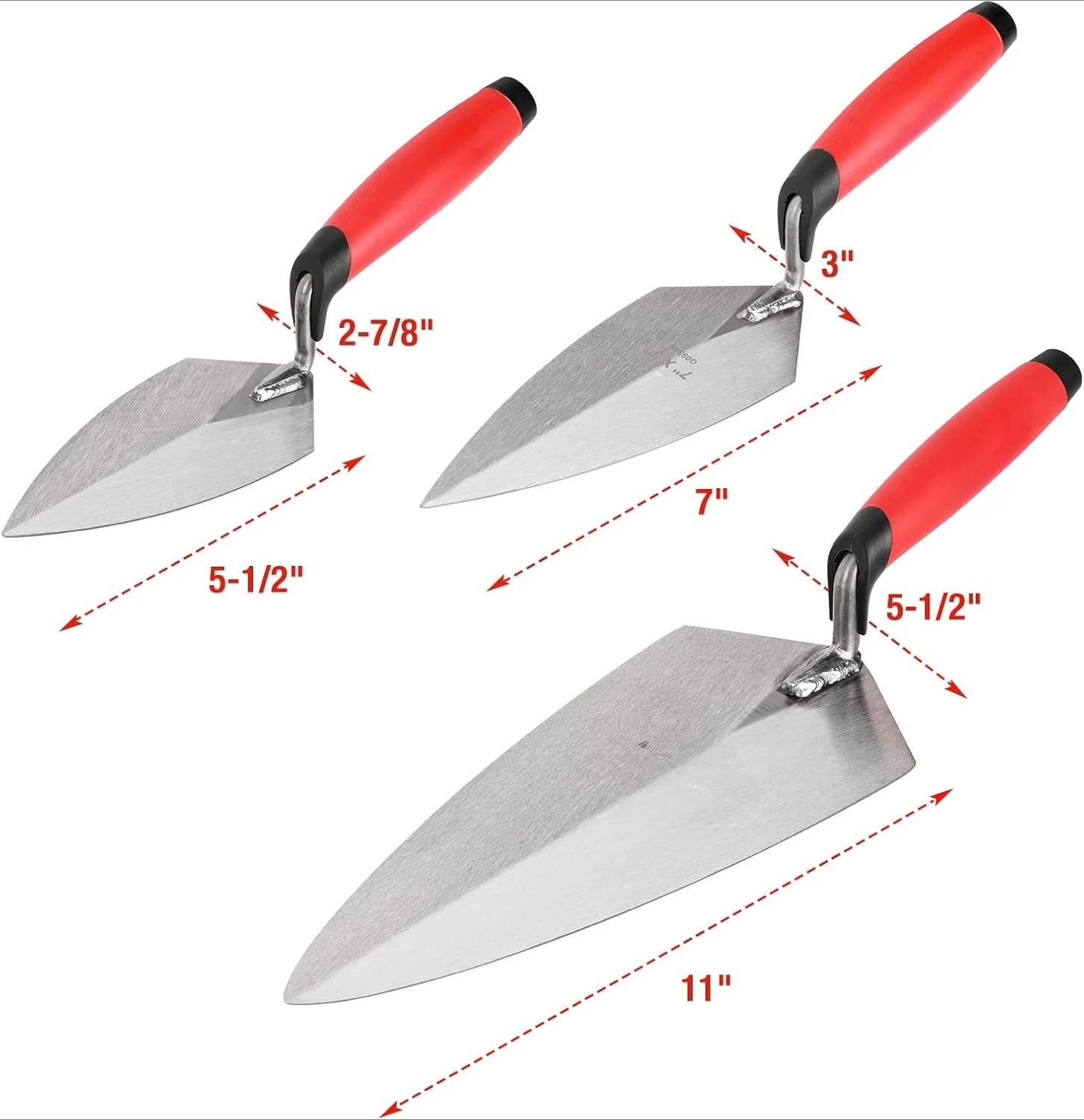 

6PCS Masonry Hand Tool Set - 11" x 5-1/2" Philadelphia Brick Trowel, 2PC Pointing Trowel, 5" x 2" Margin Trowel,New Popularity