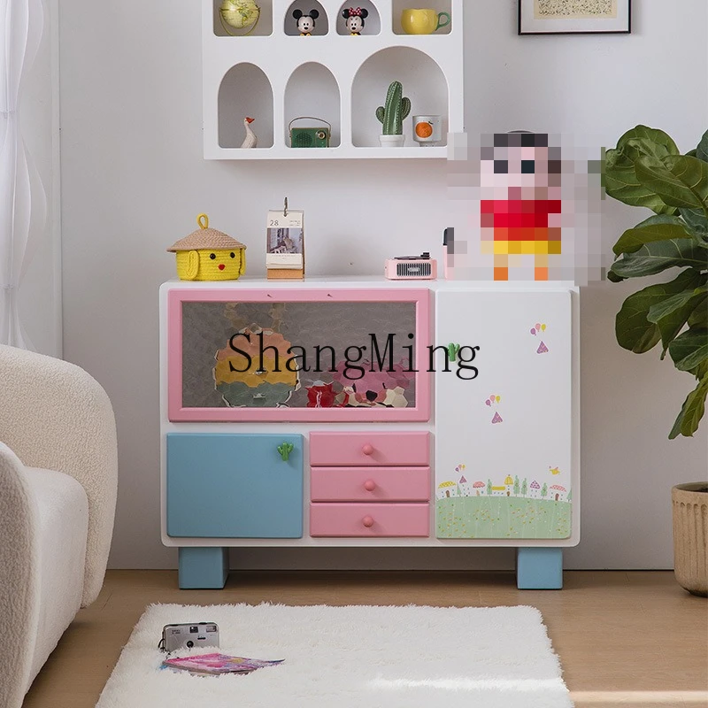 SM  Storage Locker Dopamine Drawer Living Room Porch Display Cabinet Sofa Side Cabinet