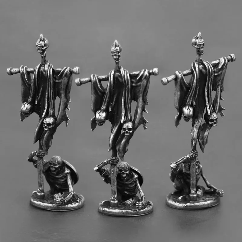 Figurines d'action de guerrier squelette morts-vivants, épée de la légion médiévale ancienne, modèle d'armure en métal et cuivre, jouet d'ornement Miniature